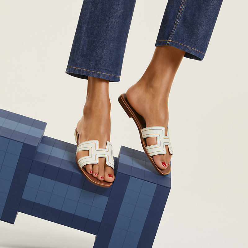 【HERMES】H242142Z 90 ホワイト Sandales Oran サンダル サンダル オラン ブラン ホワイト 白 37[H021056Z] Sandals Oran
